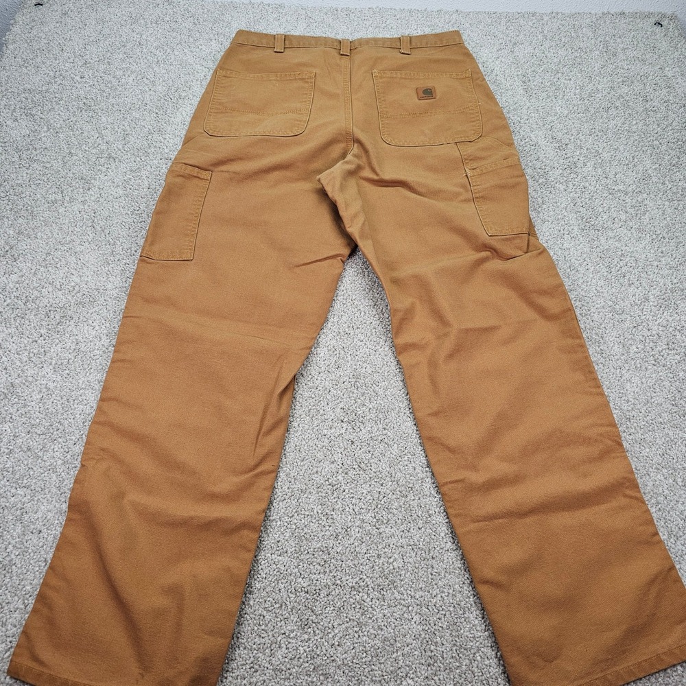 Carhartt Mens 32x31 Brown Dungaree Fit Canvas Work Pants‎ Loose Fit - Picture 2 of 8